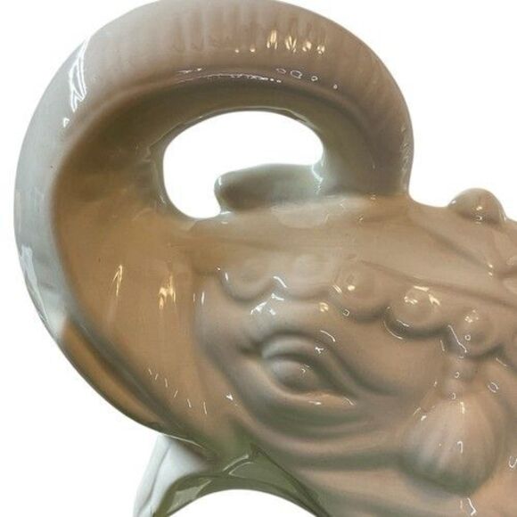 VTG 79s Stef GMA Feller Glazed Ceramic Elephant Figurine Trunk Up 19"X12"X6" - Picture 7 of 16
